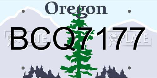 BCQ7177 Oregon License Plate