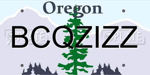 BCQZIZZ Oregon License Plate