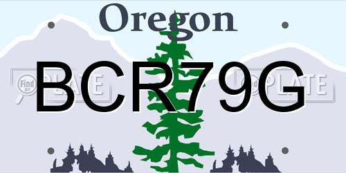 BCR79G Oregon License Plate