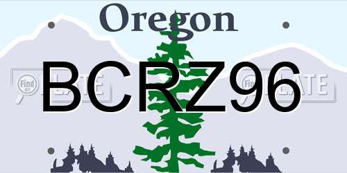 BCRZ96 Oregon License Plate