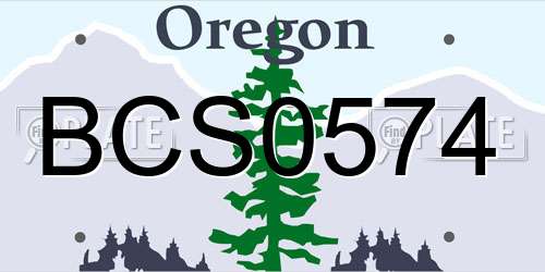 BCS0574 Oregon License Plate
