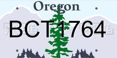 BCT1764 Oregon License Plate