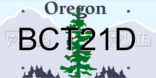 BCT21D Oregon License Plate