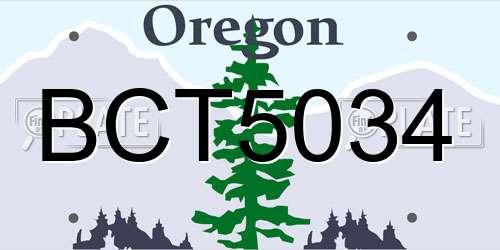 BCT5034 Oregon License Plate