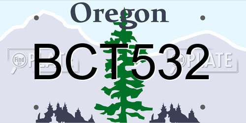 BCT532 Oregon License Plate