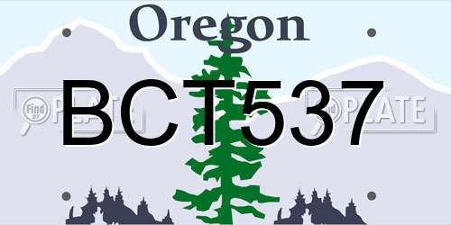 BCT537 Oregon License Plate