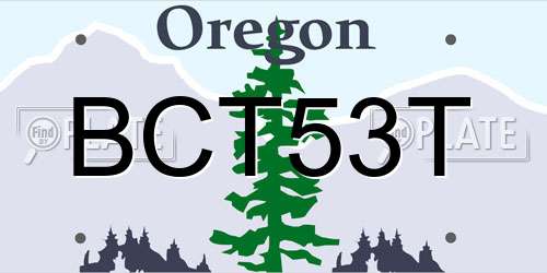 BCT53T Oregon License Plate