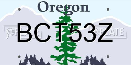 BCT53Z Oregon License Plate