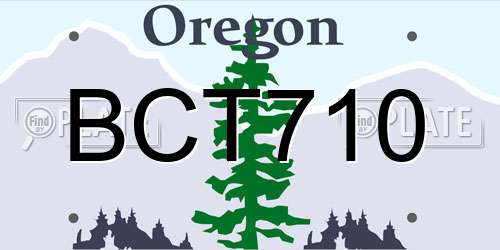 BCT710 Oregon License Plate