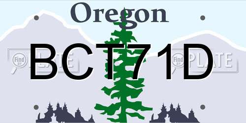 BCT71D Oregon License Plate