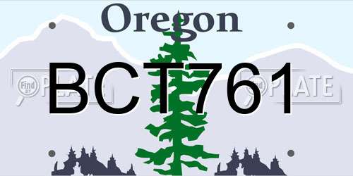 BCT761 Oregon License Plate