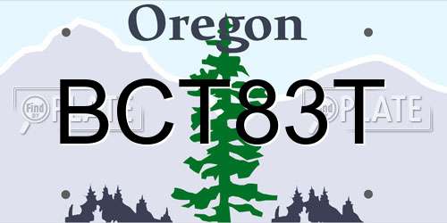 BCT83T Oregon License Plate