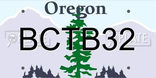 BCTB32 Oregon License Plate