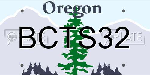 BCTS32 Oregon License Plate