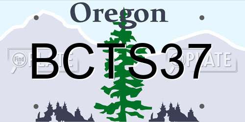 BCTS37 Oregon License Plate