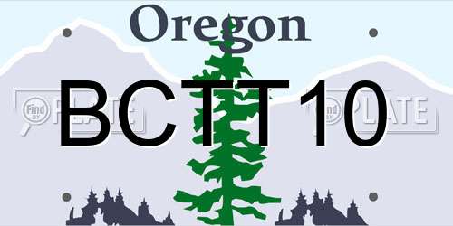 BCTT10 Oregon License Plate