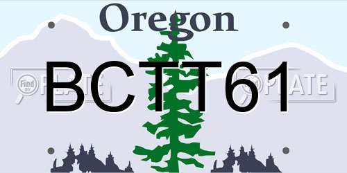 BCTT61 Oregon License Plate