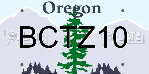 BCTZ10 Oregon License Plate