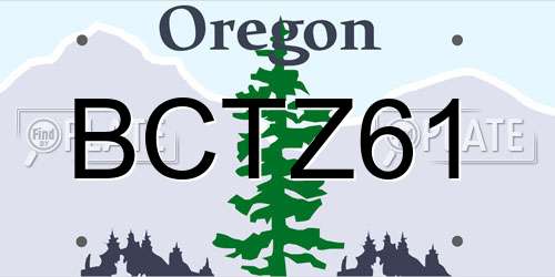 BCTZ61 Oregon License Plate