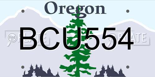 BCU554 Oregon License Plate