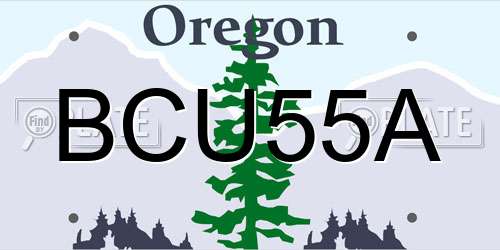 BCU55A Oregon License Plate