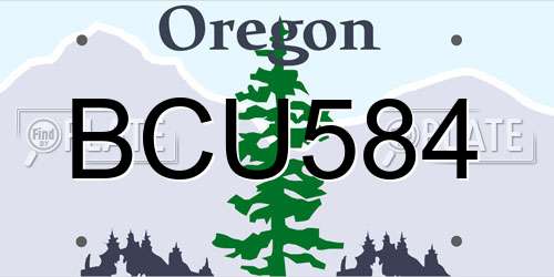 BCU584 Oregon License Plate