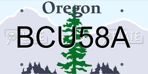 BCU58A Oregon License Plate