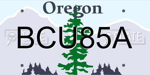 BCU85A Oregon License Plate