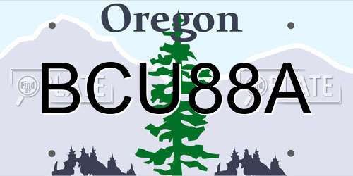 BCU88A Oregon License Plate