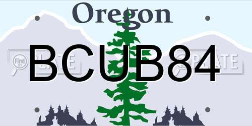 BCUB84 Oregon License Plate