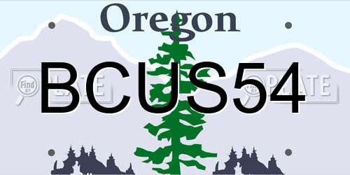 BCUS54 Oregon License Plate