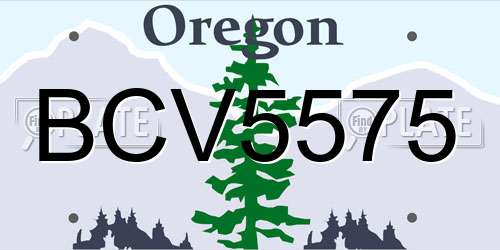 BCV5575 Oregon License Plate