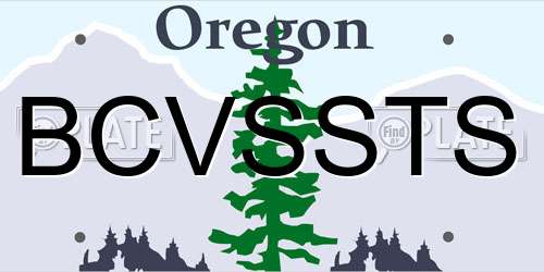 BCVSSTS Oregon License Plate