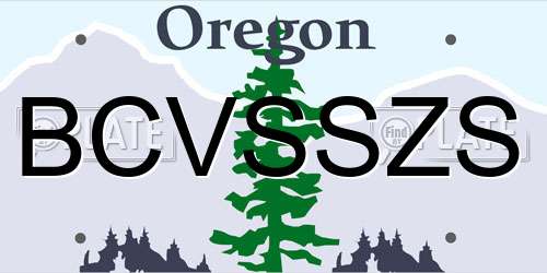 BCVSSZS Oregon License Plate