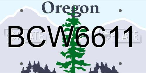 BCW6611 Oregon License Plate