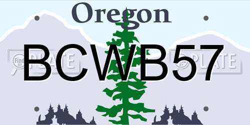BCWB57 Oregon License Plate