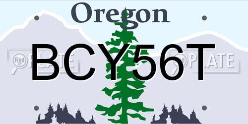 BCY56T Oregon License Plate