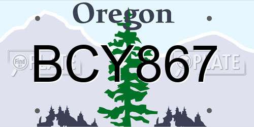 BCY867 Oregon License Plate
