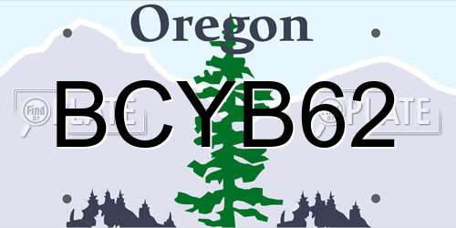 BCYB62 Oregon License Plate