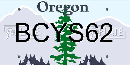 BCYS62 Oregon License Plate