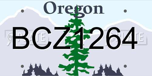BCZ1264 Oregon License Plate