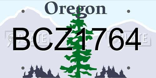 BCZ1764 Oregon License Plate
