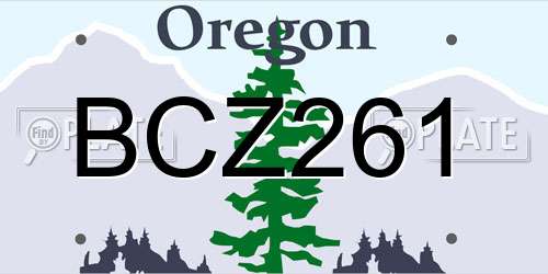 BCZ261 Oregon License Plate