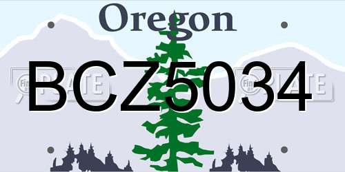 BCZ5034 Oregon License Plate