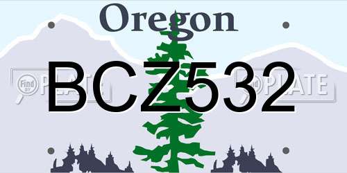 BCZ532 Oregon License Plate