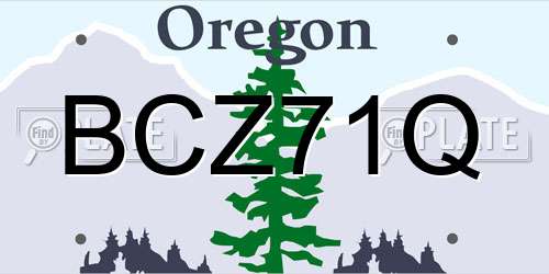 BCZ71Q Oregon License Plate