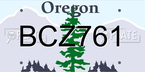 BCZ761 Oregon License Plate