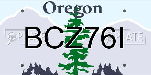 BCZ76I Oregon License Plate