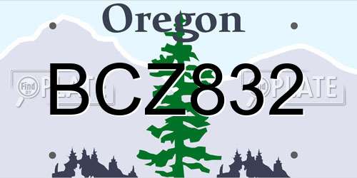 BCZ832 Oregon License Plate