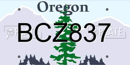 BCZ837 Oregon License Plate